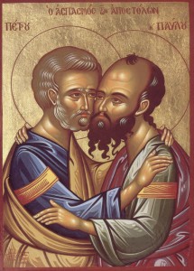 Святые апостолы Пётр и Павел. Греческая икона