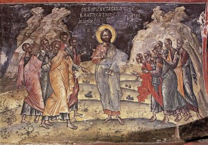 Явление воскресшего Христа апостолам. Греческая фреска. XIV в.