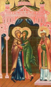 Пресвятая Дева Мария и праведная Елисавета. Икона. XIX в.