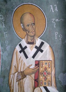 Святой Лазарь Четверодневный, епископ Кипра. Фреска. Кипр